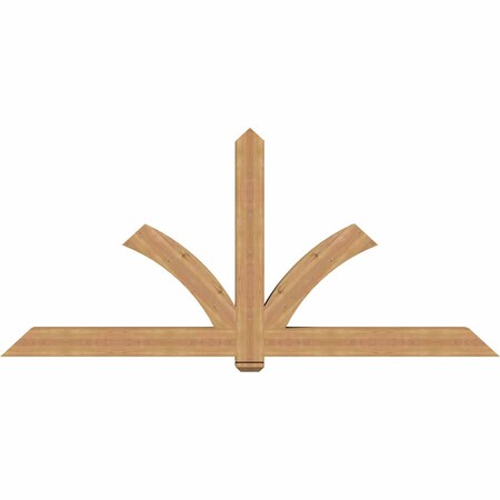 Ekena Millwork Redmond Smooth Timber Gable Bracket, Western Red Cedar, 96"W x 44"H x 5 1/2"D x 5 1/2"F, 11/12 Pitch GBW096X44X0606RED00SWR